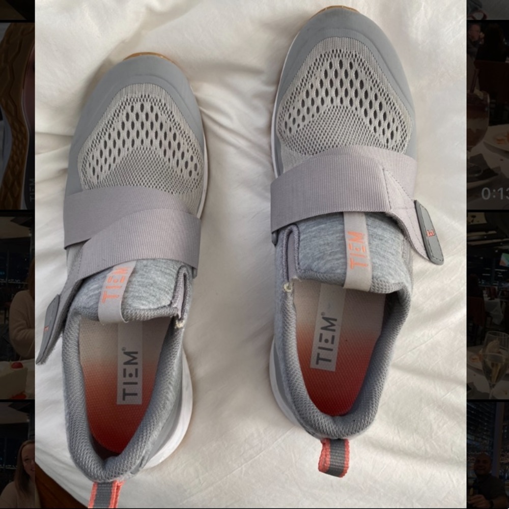 TiEM Women's Gray Athletic Slip-On Sneakers